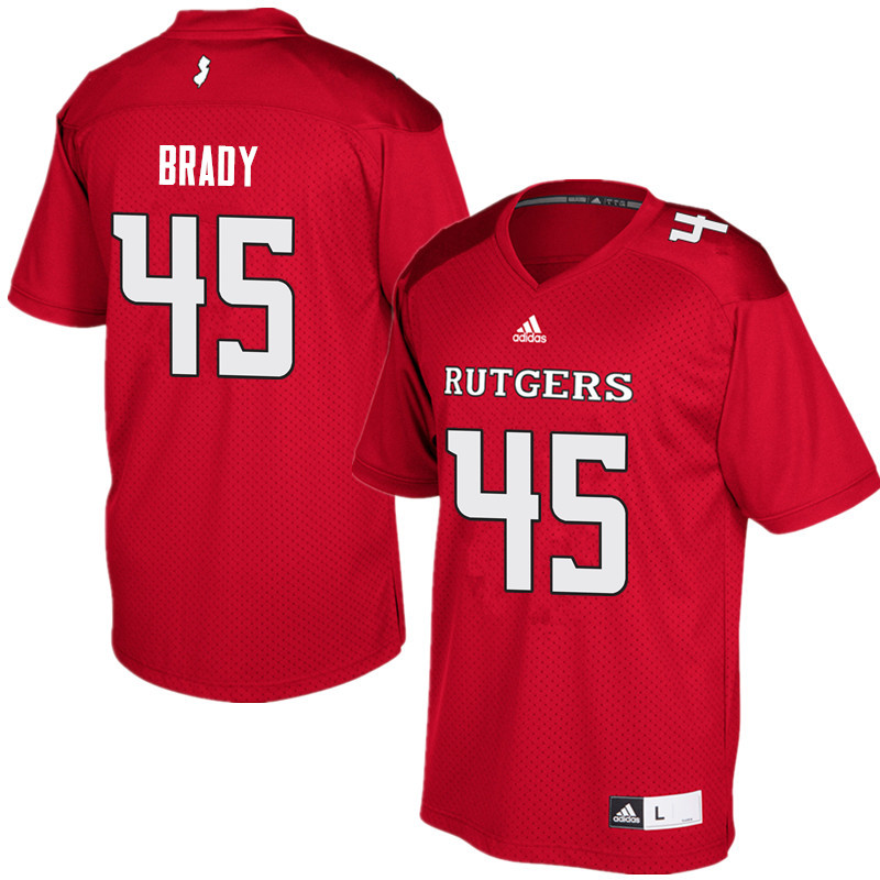 Men #45 Jim Brady Rutgers Scarlet Knights College Football Jerseys Sale-Red